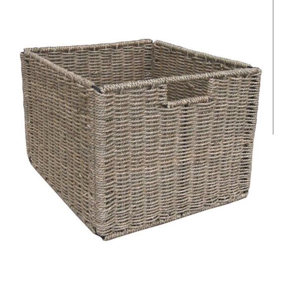 NEW Shelf Cubby Baxter STORAGE BIN Basket Willow Wicker STURDY 12.4x10.8" Basket - Picture 1 of 4